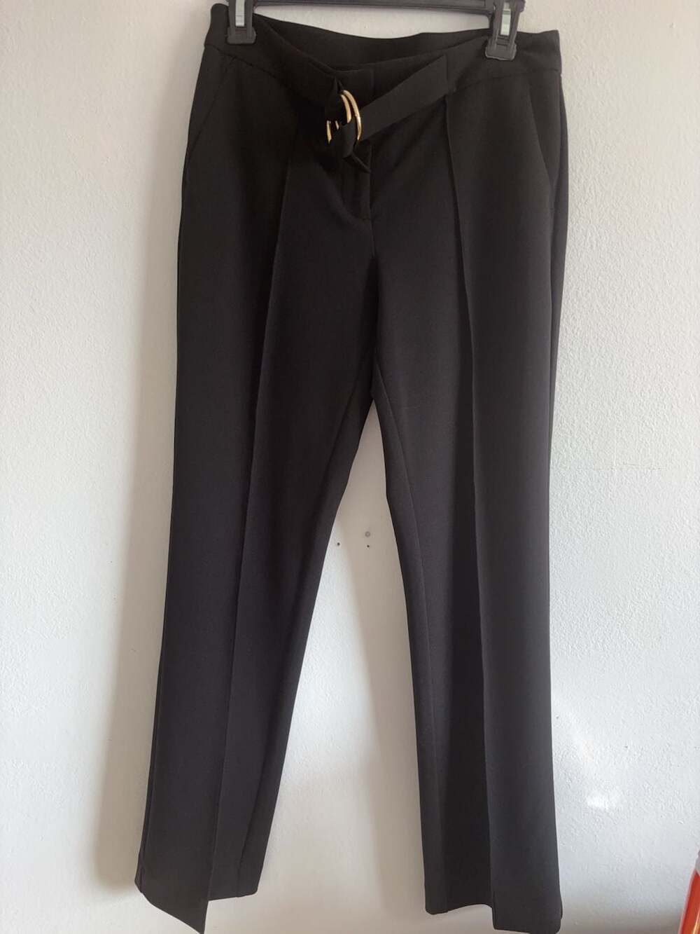 Nine West Black Belted Dress Pants Size 4